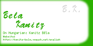 bela kanitz business card